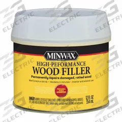 MINWAX Wood Filler: 12 oz Container Size, Tub, Natural, Wood Filler (MPN 21600000). Key specifications — Color: Natural; Finishing Features: Sandable; Brand: MINWAX.