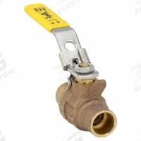 APOLLO Manual Two-Way Ball Valve: 1/2 in, Bronze, Straight, Sweat x Sweat, Full Port, Two-Piece (MPN 77C20327A). Key specifications — Brand: APOLLO; Handle: Locking Lever.
