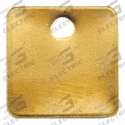 APPROVED VENDOR Blank Tag: Brass, Yellow, 0.04 in Thick, Square, 1 in x 1 in - General Purpose Blank Valve Tags