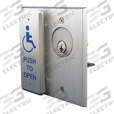 BEA Exit Push Button: 4 1/2 in Ht, 5/8 in Dp, 4 1/2 in Wd, ADA Compliant, Aluminum - Push-to-Exit Buttons