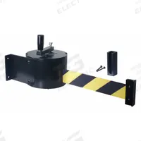 RETRACTA-BELT Wall Mounted Retractable Belt Barrier: Screws, 50 ft Belt Lg, Pattern, Black/Yellow (MPN WM5000-BYD-HDRE). Key specifications — Frame Color: Black; Brand: RETRACTA-BELT; Belt Color: Black/Yellow.