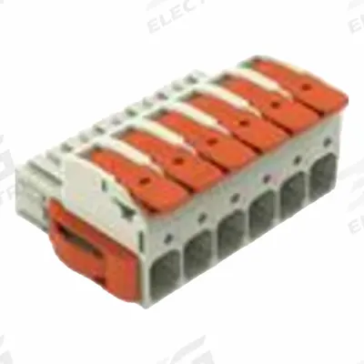 WAGO Lever Wire Connector: 6 Port, 18 AWG – 4 AWG Solid Wire Size Range, 66 A - Modular Lever Wire Connectors