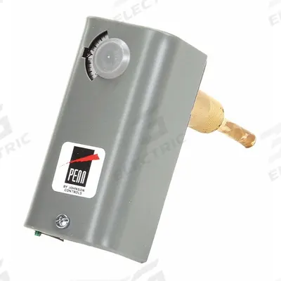 JOHNSON CONTROLS Line Volt Mechanical Tstat: -30° to 100°F, Steel, Adj - Indoor Single-Stage Controls