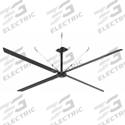 HUNTER INDUSTRIAL Ceiling Fan: 125,819 cfm Airflow, 18 ft Blade Dia, Variable Speeds, 240V AC - Industrial HVLS Ceiling Fans