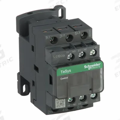 SCHNEIDER Magnetic Contactor: Non-Reversing, 3 Poles, 3NO Contacts, 9 A - Non-Reversing IEC Contactors