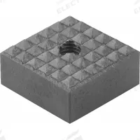 KIPP Gripper Pad w/Tapped Through-Hole: Carbide, Extra Fine, 10 mm Face Wd, M5, 12 mm Overall Ht (MPN K0387.101205). Key specifications — Finish: Black Oxide; Brand: KIPP.