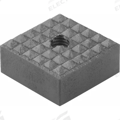 KIPP Gripper Pad w/Tapped Through-Hole: Carbide, Extra Fine, 10 mm Face Wd, M5 - Square Gripper Pads with Tapped Through-Hole