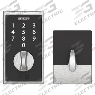 SCHLAGE RESIDENTIAL Electronic Keyless Lock: 1 3/4 in Door Thick - Max, Push Button - Electronic Keyless Access Deadbolts