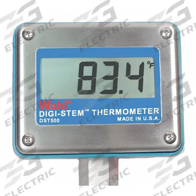 WAHL Digital Process Thermometer: -328°F to 1,472°F /-200°C to 800°C, 1/2 in Thread Size - Water-Resistant Panel Mount Digital Thermometers