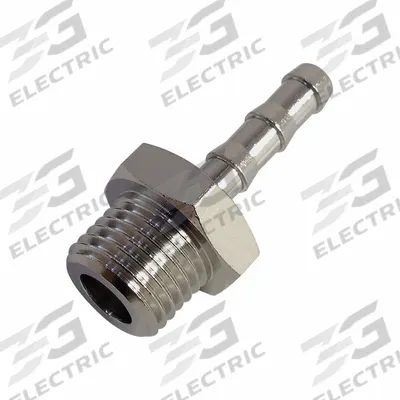 LEGRIS Barbed Fitting Adapter: 18 1/2 mm Pipe x 16 mm ID Size, BSPP x BSPP, Brass - Nickel-Plated Brass Barbed Tube Fittings