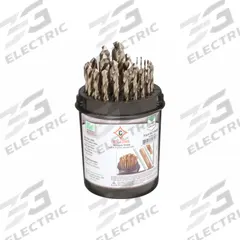 CLE-LINE Jobber Length Drill Bit Set: 29 Pc, 1/16" to 1/2" by 64ths, 135° Split Point, Hex Shank (MPN C10629). Key specifications — attr1236168: Round Plastic Index.