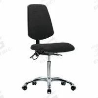ESD Task Chair: Fabric, Armless, Ht Range 21 1/2 in to 29 in, 18 1/2 in Seat Wd, 17 in Seat Dp (MPN BR-ESD-FMBCH-MB-CR-T1-A0-NF-EC-ESDBLK). Key specifications — Foot Support: No; Back Tilt Backward: 13.5°; Back Tilt Forward: 10.5°; Base Material: Aluminum; Brand: APPROVED VENDOR; Product Type: ESD Task Chair; ESD-Safe: ESD-Safe; Seat Tilt Backward: 3°.