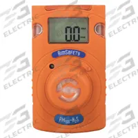 MACURCO Single-Gas Detector: IP67, MACURCO AimSafety PM100, Lithium, Maint-Free, PM100, AimSafety (MPN PM100-H2S). Key specifications — Gas Detected: Carbon Monoxide; Housing Color: Orange; Battery Chemistry: Lithium; Communication Protocol: PC-Compatible Interface.