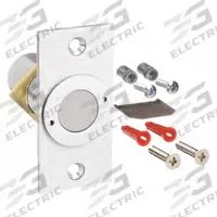 ROCKWOOD Door Bolt: 2 7/8 in Lg, 1 3/8 in Wd, Chrome (MPN 570.26D). Key specifications — Product Type: Dust-Proof Strike Plate; Brand: ROCKWOOD.