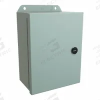 HAMMOND Electrical Enclosure: Steel, 8 in x 6 in x 4 in, NEMA 12/13/3R/4, w/Panel, Solid Cover (MPN EJ863). Key specifications — Closure Method: Latches; Brand: HAMMOND; Knockouts: Not Included.