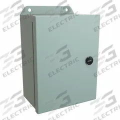 HAMMOND Electrical Enclosure: Steel, 8 in x 6 in x 4 in, NEMA 12/13/3R/4, w/Panel, Solid Cover (MPN EJ863). Key specifications — Closure Method: Latches; Brand: HAMMOND; Knockouts: Not Included.