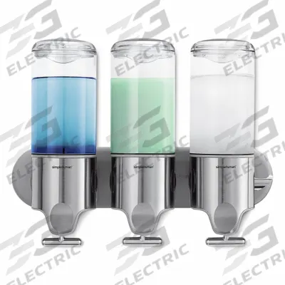 SIMPLEHUMAN Toiletry Dispenser: 9 5/8 in Ht, 12 5/8 in Wd, 3 3/4 in Dp, Bulk Refill - Wall-Mount Dispensers