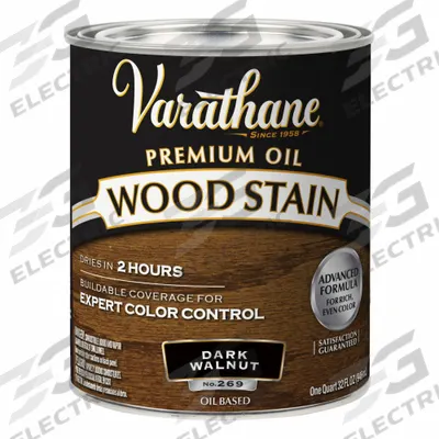 VARATHANE Wood Stain: Wood Stain, Interior, Oil, 1 qt Container Size, Wood, Flat - Wood Stains