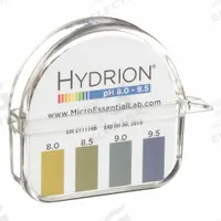 HYDRION pH Paper: 0 pH to 14 pH, 1.0 pH Resolution, 15 ft Overall Lg, 1/4 in Overall Wd, 600 Tests (MPN 3VDZ4). Key specifications — pH Resolution: 1.0 pH; Brand: HYDRION.