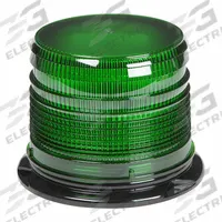 GROTE Flashing Beacon: Flashing Beacon, Green, 8 1/16 in Overall Wd, 4 7/8 in Overall Ht, LED (MPN 78034). Key specifications — Operating Voltage: 12 to 24V DC; Number of Flash Patterns: 12; Electrical Connection: Blunt Cut Wires; Mount Type: Screw; Brand: GROTE; Shape: Round.