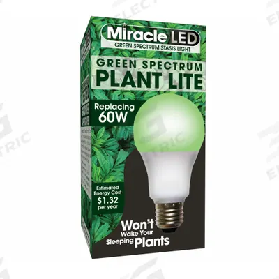 LED Grow Bulb: LED, A19, 120V, Green - Night Shift & Dark Cycle Bulbs
