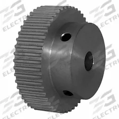 DAYTON Timing Pulley: Modified Curvilinear, Fixed, For GT Timing Belt Section, For 9 mm Belt Wd (MPN 48-3P09M6A8). Key specifications — Brand: DAYTON; Finish: Clear Anodized; For Belt Series: Powerhouse®.