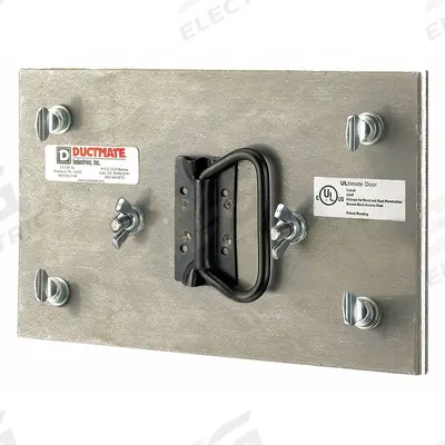 DUCTMATE Duct Access Door: 8 in x 8 in, 11 ga, Steel, Thumbscrews, 2,300°F Max Temp Rating - High-Temperature Flat Access Doors