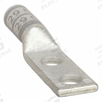 APPROVED VENDOR Compression Lug: For 4 AWG, Stranded Wire, 5/16 in Stud Size, Long - Two-Hole Compression Lugs