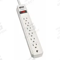 TRIPP LITE Outlet Strip: 6 Outlets, 15 ft Cord Lg, 800 J Rated Energy, 15 A Current, UL 1363, Gray (MPN TLP615). Key specifications — Brand: TRIPP LITE; Mounting Style: Keyhole.