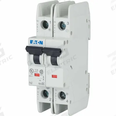 EATON Miniature Circuit Breaker: 35 A Amps, 125V DC, 10 kA at 277/480V AC, Screw - C-Curve, 2-Pole UL489 DIN Rail-Mount Miniature Circuit Breakers