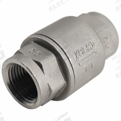 APPROVED VENDOR Check Valve: Piston, Inline Valve Body, 2 1/2 in Pipe Size, FNPT x FNPT - Stainless Steel Inline Piston Check Valves