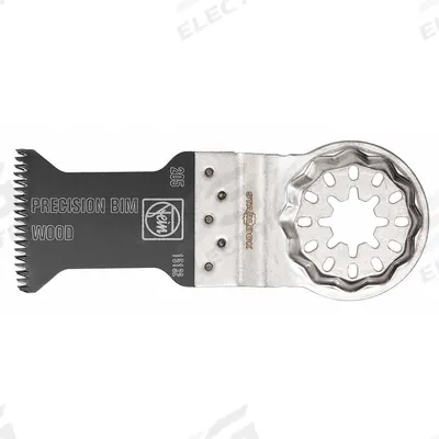 FEIN Oscillating Tool Blade: 1 3/8 in Blade Wd, 3 13/16 in Overall Lg, Precision Cutting - Starlock Mounted Blades
