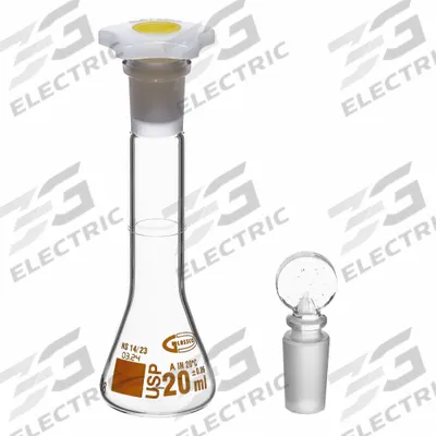 UNITED SCIENTIFIC SUPPLIES Glass Flasks: 20 mL, Colorless, Round, A - Glass Volumetric Flasks