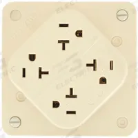 BRYANT Receptacle: Quad, 5-20, Ivory, 125V AC, 20 A, 2 Pole / 3 Wire (MPN 21254I)
