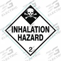 APPROVED VENDOR DOT Container Label: Inhalation Hazard, 4 in x 4 in, 4 in Label Ht, Paper, 100 PK (MPN 8EYG3). Key specifications — Brand: APPROVED VENDOR; Message: Inhalation Hazard.