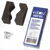 WILTON Pipe Jaws: Steel, For 1 3/4 in Vise Jaw Wd, (2) Screws, 28806A (MPN 2904200P). Key specifications — attr865132: (2) Screws; attr867043: 28806A; attr663946: WILTON; attr923123: Steel.
