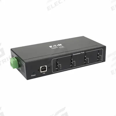 EATON TRIPP LITE Laptop Hub: 4 Ports, Black - DIN Rail-Mount Multiport Hubs