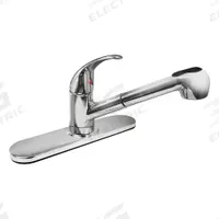 DOMINION FAUCETS Low Arc Pull Out Kitchen Faucet: Gold, Cast Brass, Single-Post, Deck, Chrome, Metal (MPN 77-2115). Key specifications — Series: Gold; Brand: DOMINION FAUCETS.