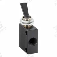 PNEUMADYNE INC Manual Air Control Valve: Three-Way, 1/8 in Female NPT, Toggle, Aluminum, Detent (MPN C040101). Key specifications — attr1092139: Aluminum; attr1092167: Detent; attr1092143: Exhaust; attr1092176: Normally Closed.