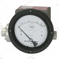 MIDWEST INSTRUMENT Differential Pressure Gauge & Switch: In-Line, 1/4 in NPT Female, 240, IP65 4X (MPN 240-SC-02-O(AAA)-20P). Key specifications — Sensor Type: Diaphragm; Series: 240; Housing Material: 316 Stainless Steel; Certificate of Calibration: Not Included; Gauge Accuracy: ±3-2-3%.