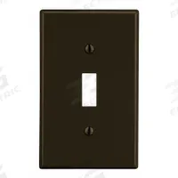 HUBBELL Wall Plate: Toggle, 1 Gang, Brown, Std Size (MPN P1). Key specifications — Brand: HUBBELL; Material: Polycarbonate.