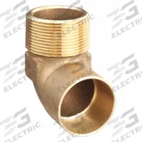 NIBCO Sweat Fitting Elbow: 2 in CTS x 2 in Pipe, Cup x MNPT, Bronze (MPN 707-4-LF 2)