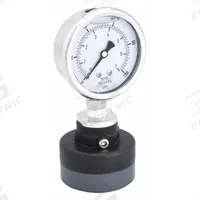 KODIAK Pressure Gauge with Diaphragm Seal: 0 psi to 100 psi, KC301, 2 1/2 in Dial, PTFE, PVC, Bottom (MPN KC301L25100/PLDS-PVC-T11). Key specifications — Brand: KODIAK; Gauge Case Liquid: Glycerin; Seal Fill Liquid: Mineral Oil; Gauge Case Material: 304 Stainless Steel; Seal Lower Housing Material: PVC; Accuracy: ±1.60%; Gauge Wetted Parts: Stainless Steel.