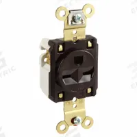 HUBBELL Receptacle: Single, 6-15, Brown, 250V AC, 15 A, 2 Pole / 3 Wire (MPN HBL5661)