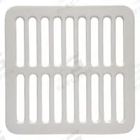 ZURN Strainer: Cast Iron, 7 1/2 in Overall Wd, 1 1/4 in Overall Ht, Enamel, Drop-In (MPN P1910-FULL-GRATE). Key specifications — Brand: ZURN; Finish: Enamel; Color: Gray; Material: Cast Iron; Connection Type: Drop-In; Grate Surface Style: Slotted; Product Type: Strainer.