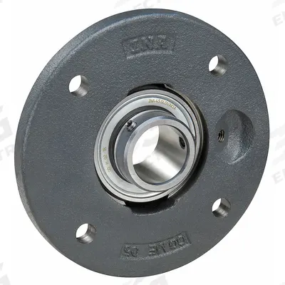 INA 4 Bolt Flange Bearing: Radial Ball, 55 mm Bore, Cast Iron, Eccentric Collar - General Purpose Flange-Mount Ball Bearings