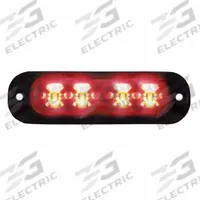 CODE 3 Warning Light: Emergency Vehicle Area Light, Red, 8 W Watt, Clear, SAE J595 Class 1, LED (MPN XTP4RR). Key specifications — Brand: CODE 3; Lens Color: Clear; Number of Flash Patterns: 30; Installation Type: Permanent; Operating Voltage: 12-24V DC.