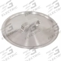 CRESTWARE Fry Pan Cover: 11 in Top Dia, Aluminum, Silver, Aluminum, Natural, 1.5 mm Gauge, Uncoated (MPN FRYDC10). Key specifications — Brand: CRESTWARE; Handle Color: Silver; NSF Certified: No; Product Type: Fry Pan Cover; Body Color: Silver; Handle Material: Aluminum; Body Material: Aluminum; Handle Type: Riveted.
