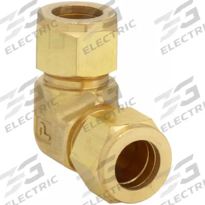 PARKER Compression Fitting Elbow: 3/8 in OD x 3/8 in OD Size, Compression x Compression - Double-Ferrule Brass Compression Fittings