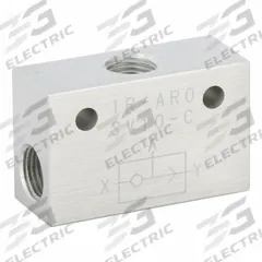 ARO Shuttle Valve: 1/8 in NPT, 10 psi to 200 psi, Aluminum (MPN SV10-C). Key specifications — attr1086980: ARO; attr1086979: Aluminum; attr1086978: SV10-C.